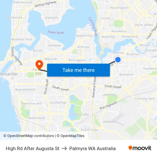 High Rd After Augusta St to Palmyra WA Australia map