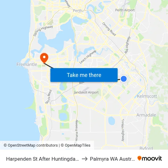 Harpenden St After Huntingdale Rd to Palmyra WA Australia map