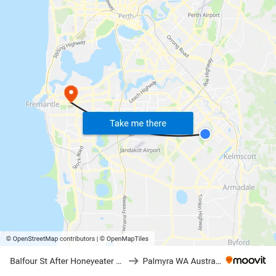 Balfour St After Honeyeater Gld to Palmyra WA Australia map