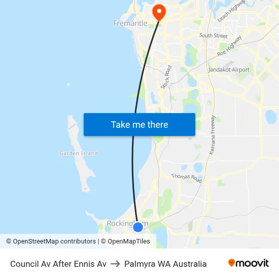 Council Av After Ennis Av to Palmyra WA Australia map