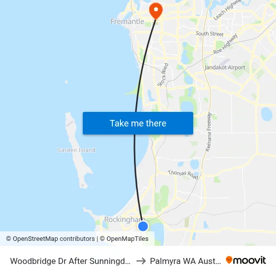 Woodbridge Dr After Sunningdale Cir to Palmyra WA Australia map
