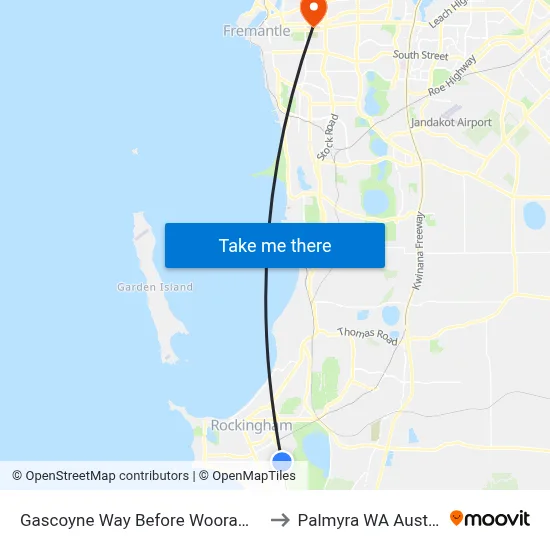 Gascoyne Way Before Wooramel Wy to Palmyra WA Australia map