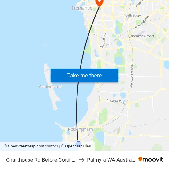 Charthouse Rd Before Coral Rd to Palmyra WA Australia map