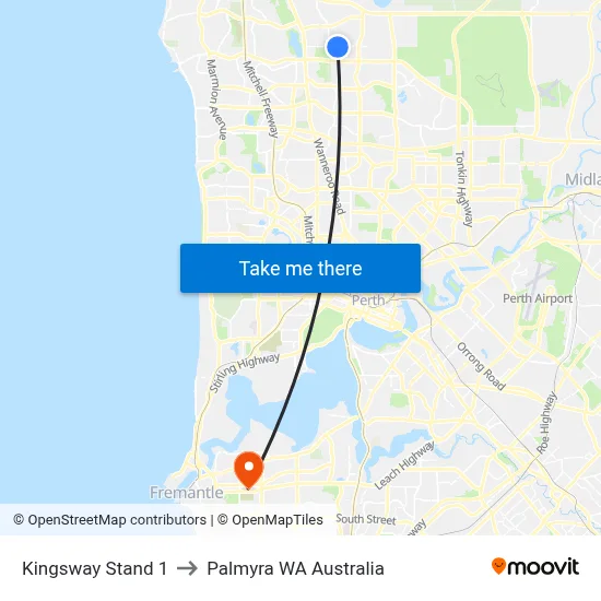 Kingsway   Stand 1 to Palmyra WA Australia map
