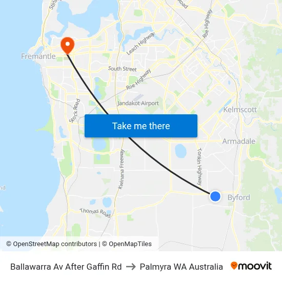 Ballawarra Av After Gaffin Rd to Palmyra WA Australia map