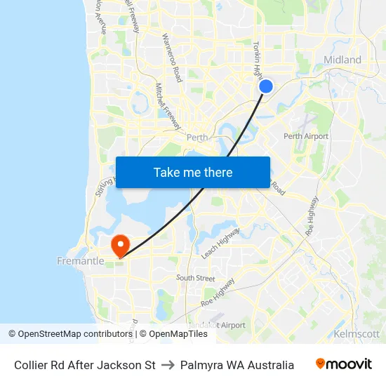 Collier Rd After Jackson St to Palmyra WA Australia map