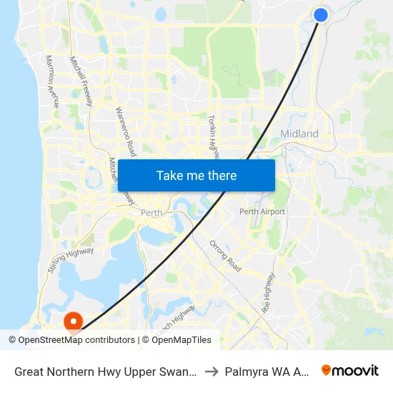 Great Northern Hwy Upper Swan Primary S1 to Palmyra WA Australia map