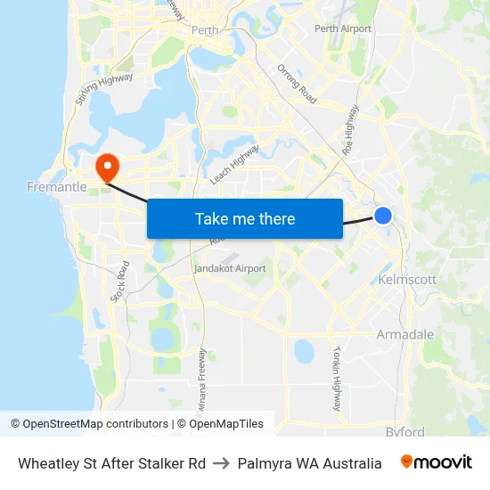 Wheatley St After Stalker Rd to Palmyra WA Australia map