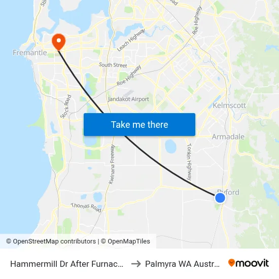Hammermill Dr After Furnace St to Palmyra WA Australia map
