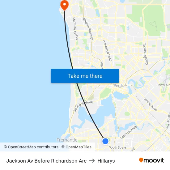 Jackson Av Before Richardson Arc to Hillarys map