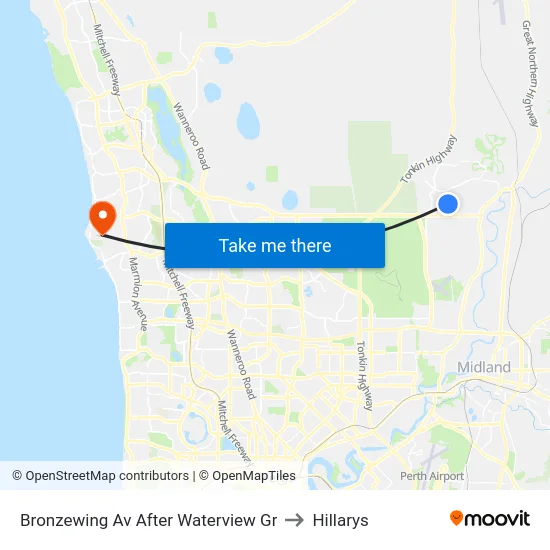 Bronzewing Av After Waterview Gr to Hillarys map