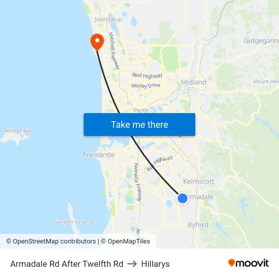 Armadale Rd After Twelfth Rd to Hillarys map