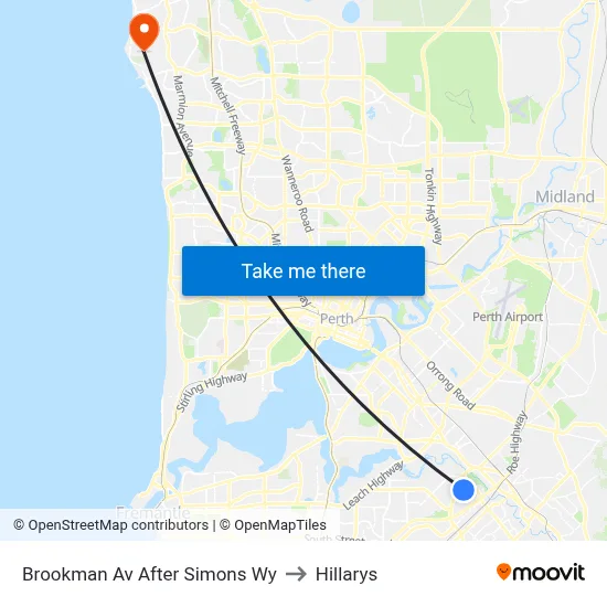 Brookman Av After Simons Wy to Hillarys map