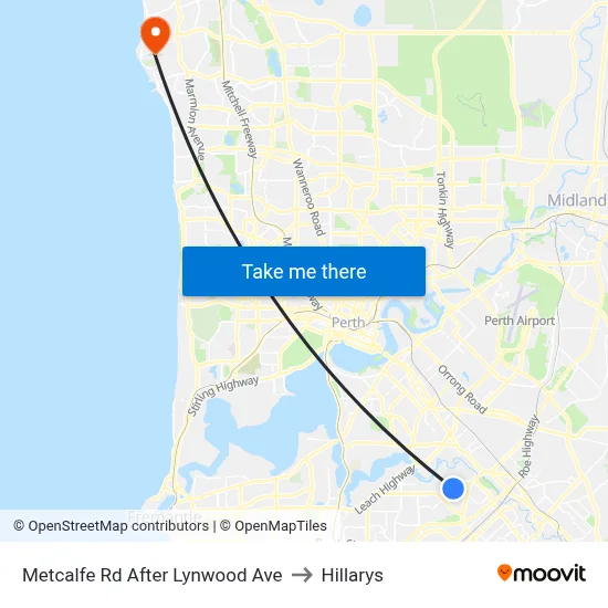 Metcalfe Rd After Lynwood Ave to Hillarys map
