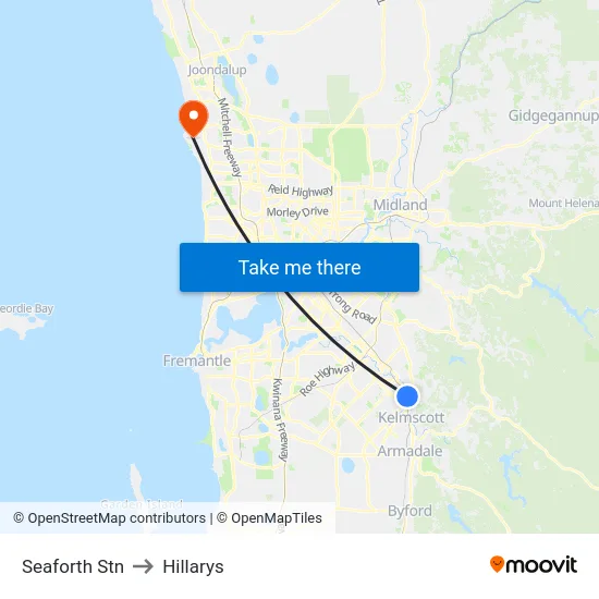 Seaforth Stn to Hillarys map