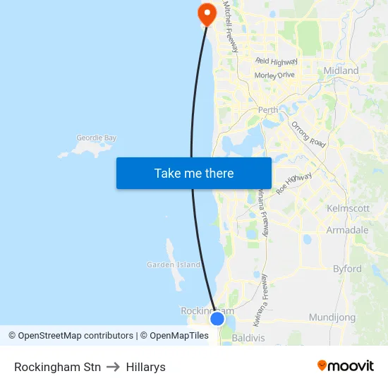 Rockingham Stn to Hillarys map