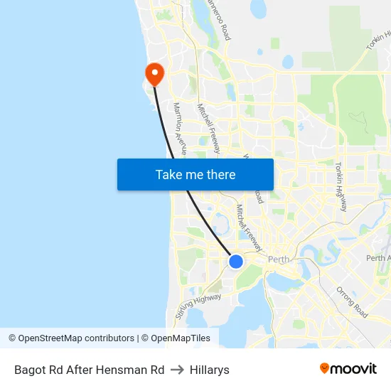 Bagot Rd After Hensman Rd to Hillarys map