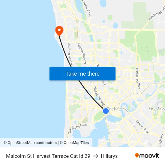 Malcolm St Harvest Terrace Cat Id 29 to Hillarys map