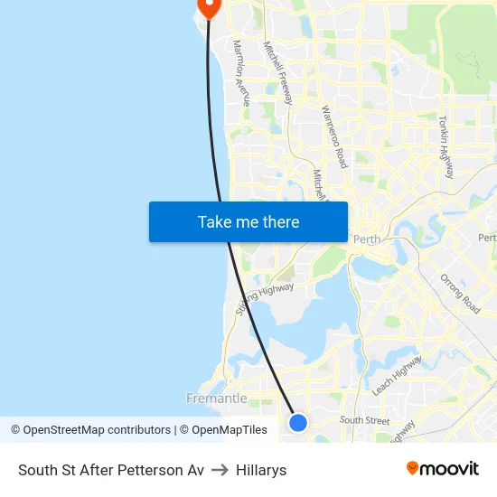 South St After Petterson Av to Hillarys map