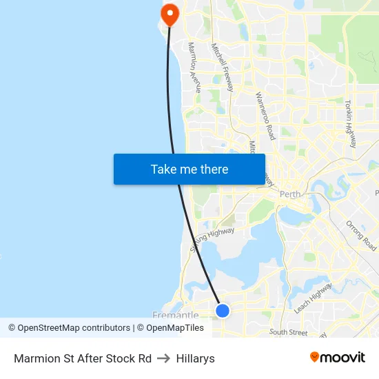 Marmion St After Stock Rd to Hillarys map