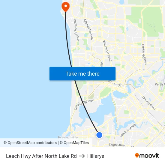 Leach Hwy After North Lake Rd to Hillarys map