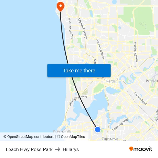 Leach Hwy Ross Park to Hillarys map