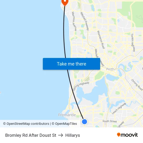 Bromley Rd After Doust St to Hillarys map
