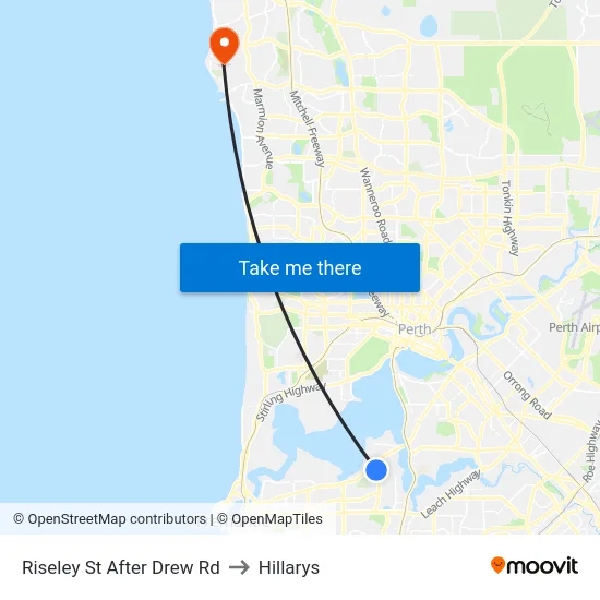 Riseley St After Drew Rd to Hillarys map