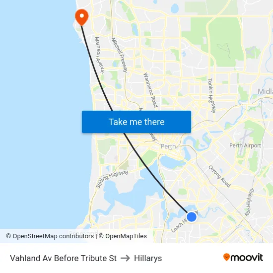 Vahland Av Before Tribute St to Hillarys map