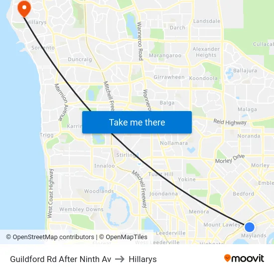 Guildford Rd After Ninth Av to Hillarys map
