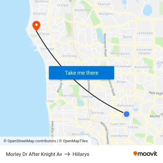 Morley Dr After Knight Av to Hillarys map