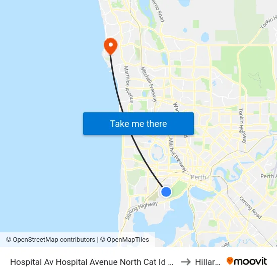 Hospital Av Hospital Avenue North Cat Id 114 to Hillarys map