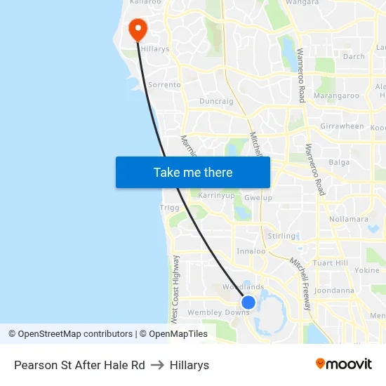Pearson St After Hale Rd to Hillarys map