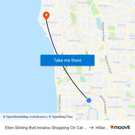 Ellen Stirling Bvd Innaloo Shopping Ctr Cat Id 35 to Hillarys map