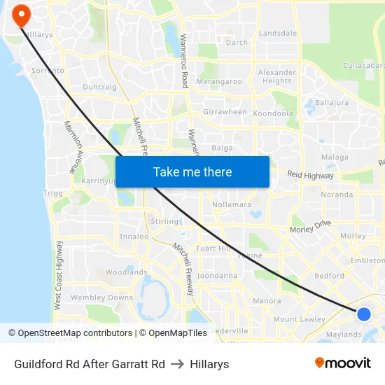 Guildford Rd After Garratt Rd to Hillarys map