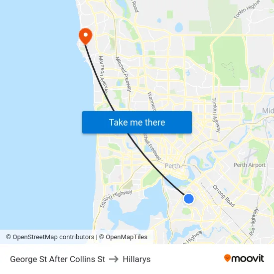 George St After Collins St to Hillarys map
