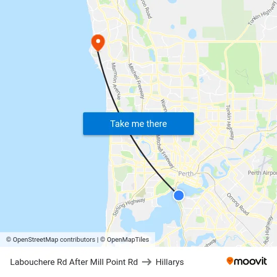 Labouchere Rd After Mill Point Rd to Hillarys map