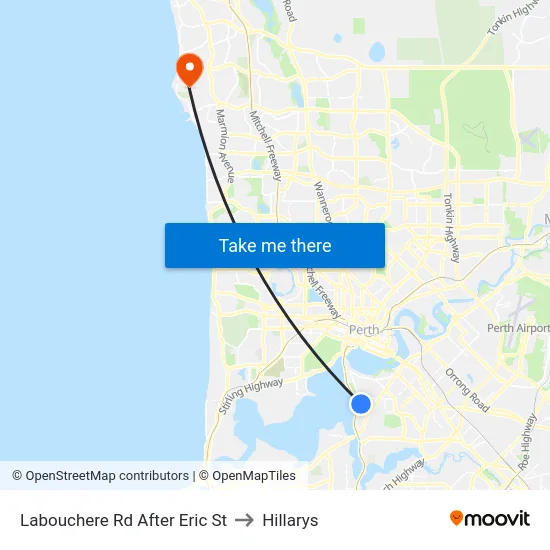 Labouchere Rd After Eric St to Hillarys map