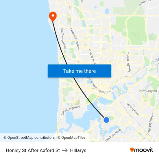 Henley St After Axford St to Hillarys map