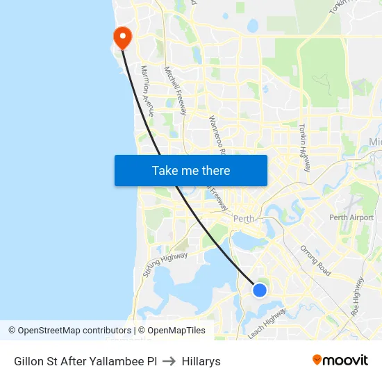 Gillon St After Yallambee Pl to Hillarys map