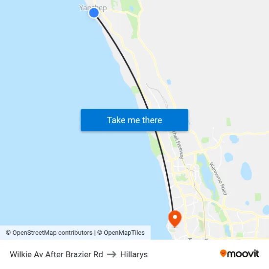 Wilkie Av After Brazier Rd to Hillarys map