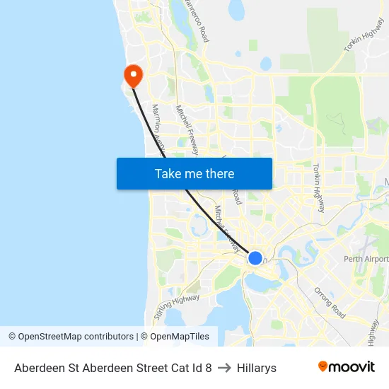 Aberdeen St Aberdeen Street Cat Id 8 to Hillarys map