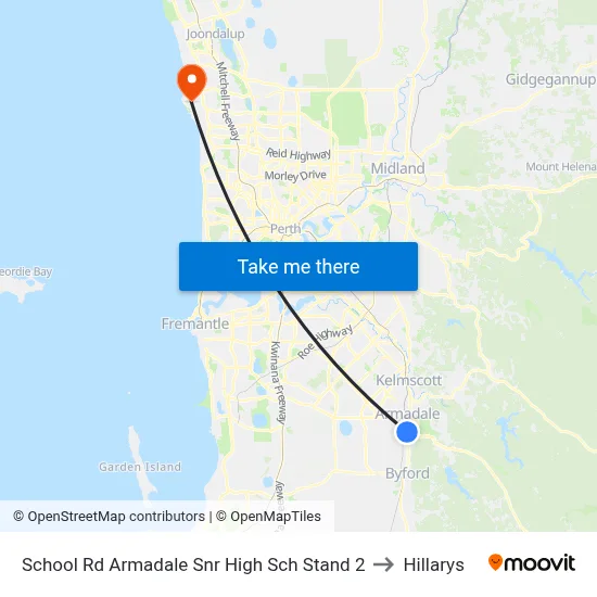 School Rd Armadale Snr High Sch Stand 2 to Hillarys map