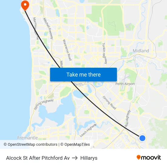 Alcock St After Pitchford Av to Hillarys map