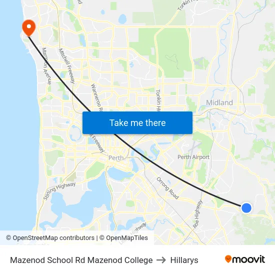 Mazenod School Rd Mazenod College to Hillarys map