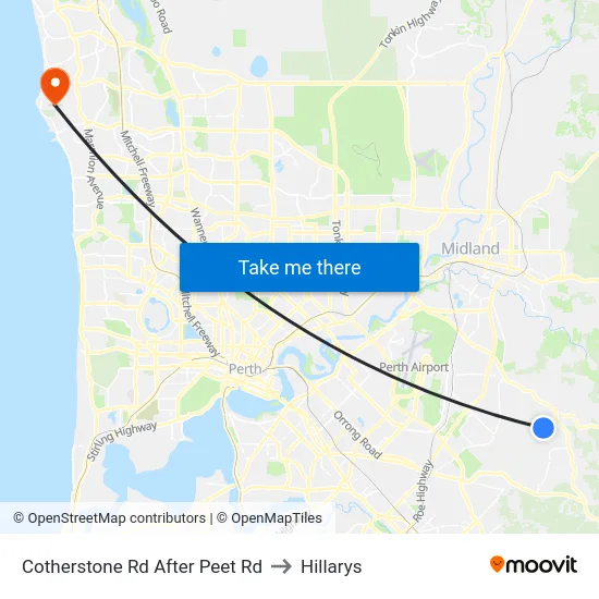 Cotherstone Rd After Peet Rd to Hillarys map