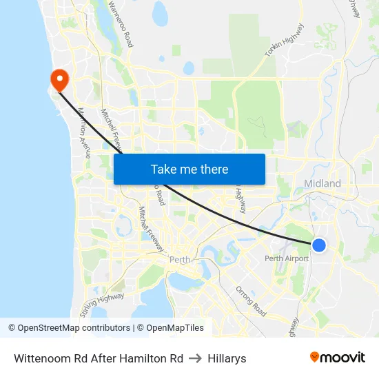 Wittenoom Rd After Hamilton Rd to Hillarys map
