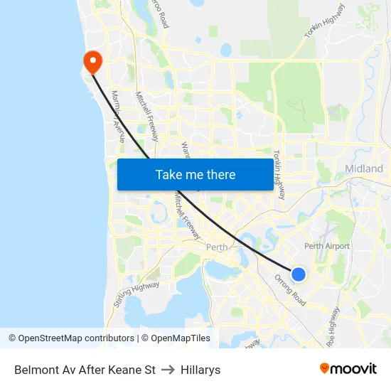 Belmont Av After Keane St to Hillarys map