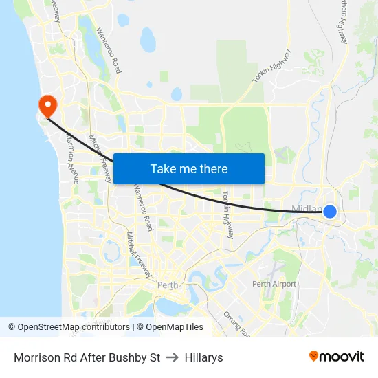 Morrison Rd After Bushby St to Hillarys map