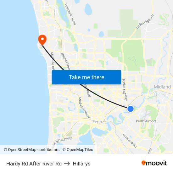 Hardy Rd After River Rd to Hillarys map